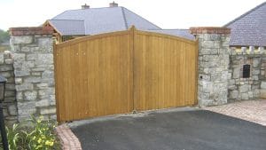 wooden driveway gates